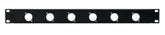 Monacor 1U 19" Connector Rack Panel for 6 x XLR Speakon Chassis Panel